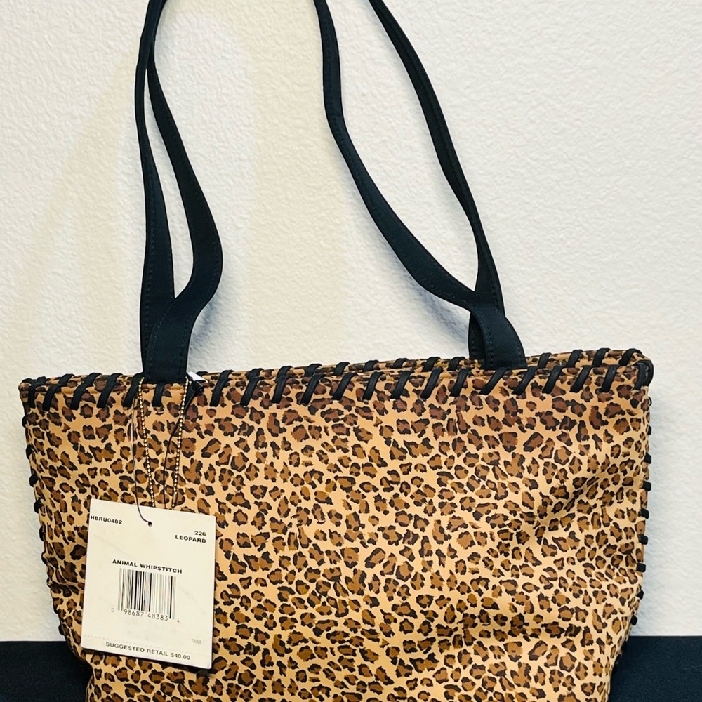 Vintage Liz Claiborne Leopard Animal Print Shoulder Bag Purse Whipstitch NWT - Picture 5 of 12